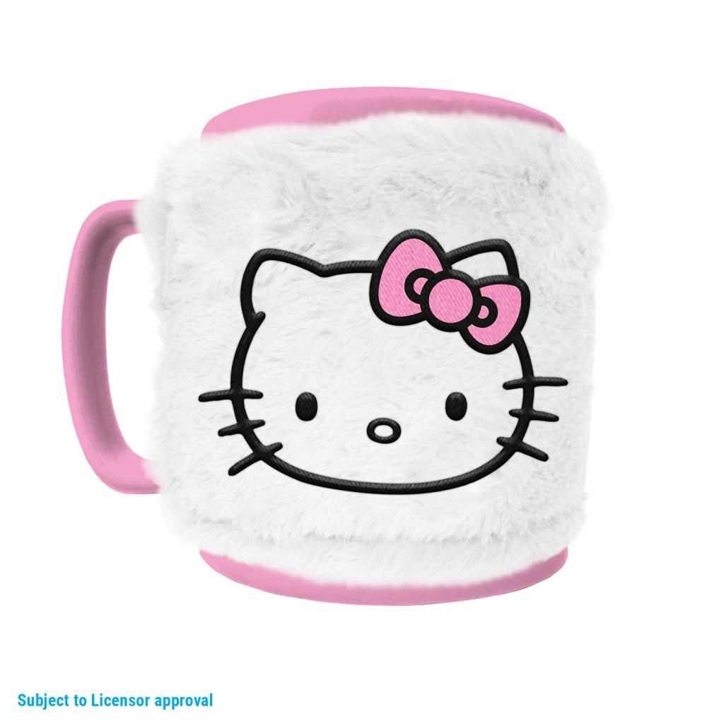 Hello Kitty Pink Bow Face Icon Fuzzy Mug