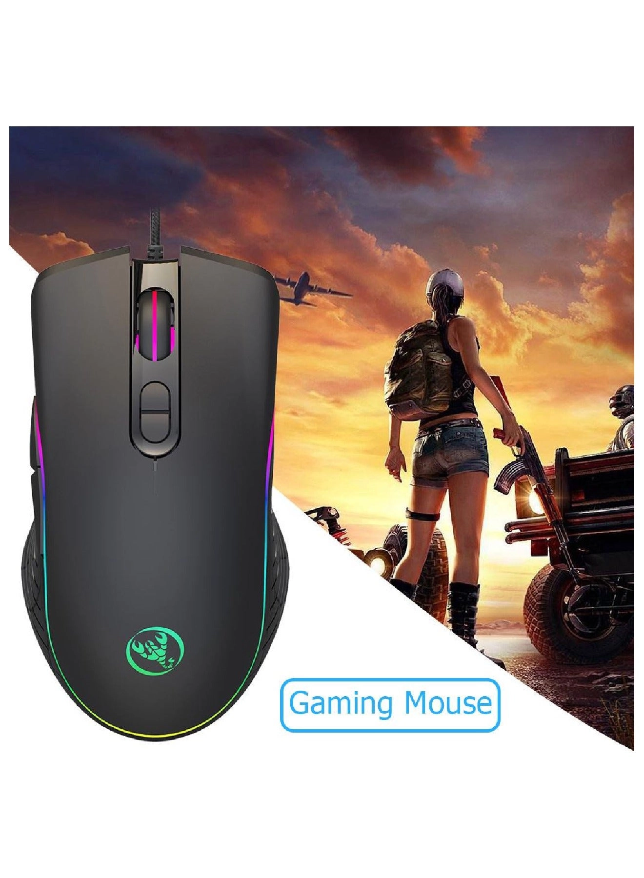A867 RGB Backlit Optical Gaming Mouse - Wired