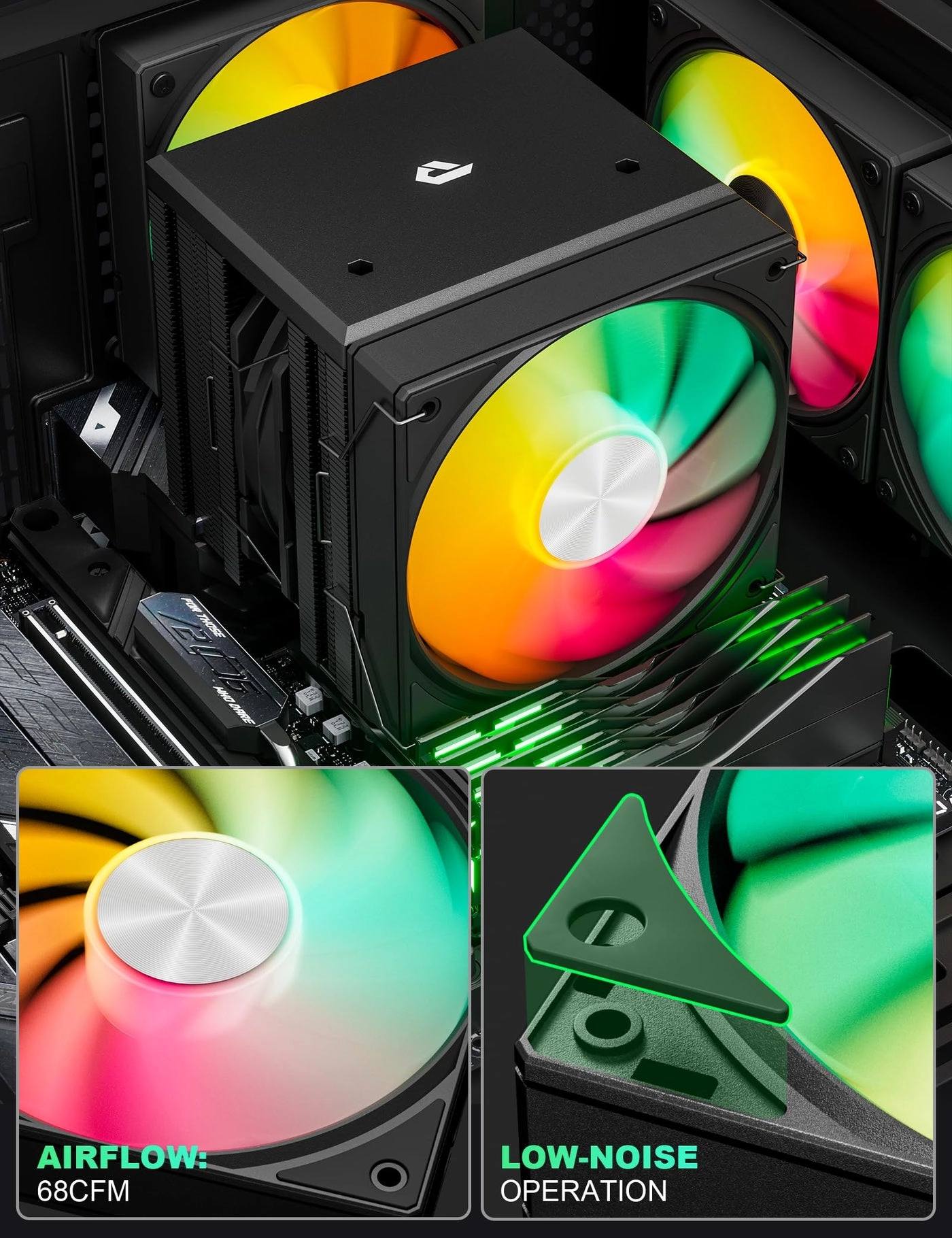 UE2 Elite KC8C - Dual Tower 120mm ARGB PWM Fan 8 Heat Pipes