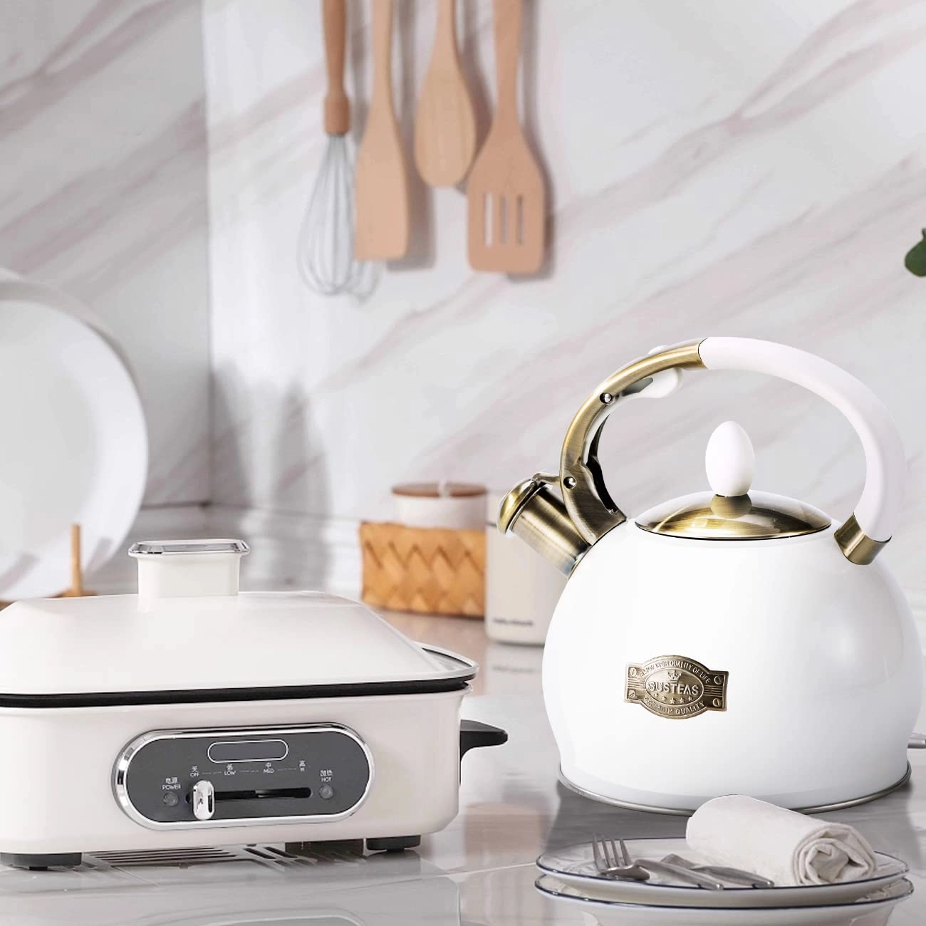 Stove Top Whistling Tea Kettle - Stainless Steel 2.64 Quarts