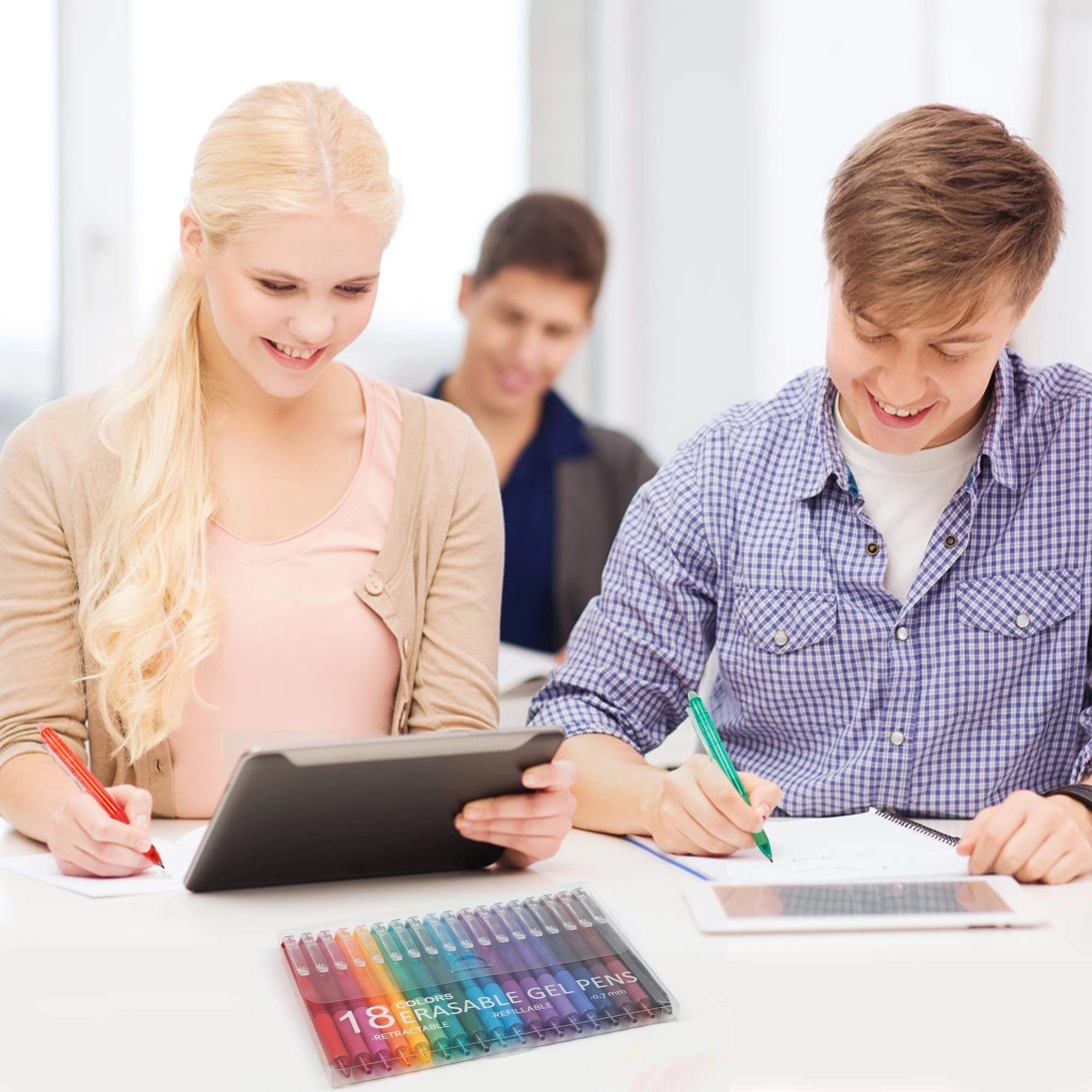 Retractable Erasable Gel Pens - 18 0.7mm