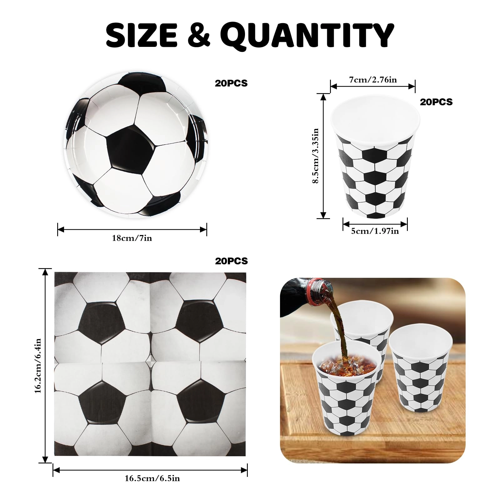 Football Birthday Party Tableware Set - 60 PCS Birthday