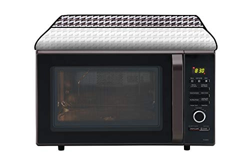 Microwave Oven Cover - 25 Liters Gingham Pattern Beige