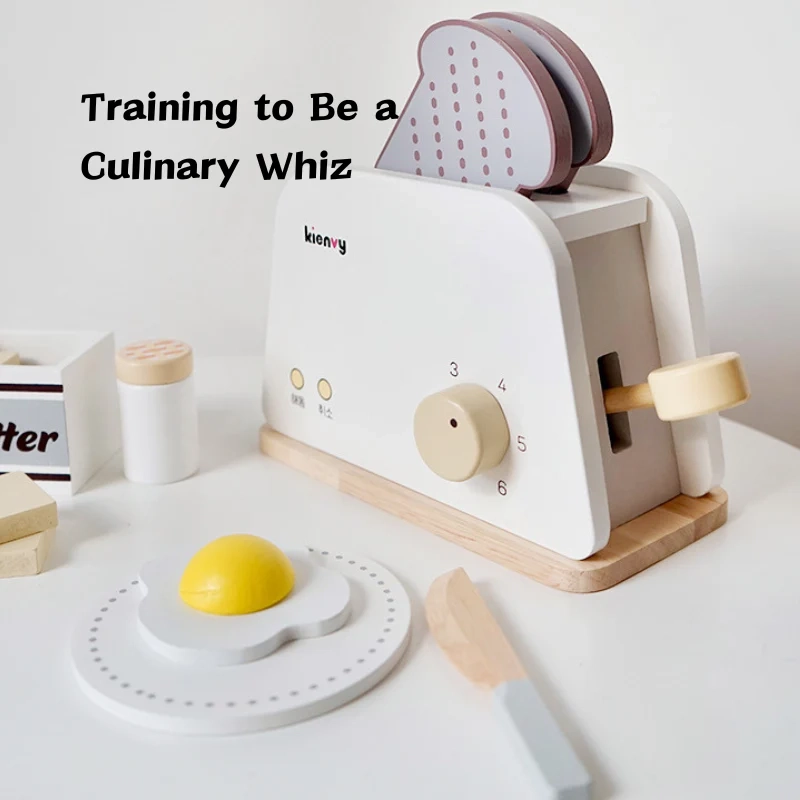 Kids Wooden Toaster Set - 5 pcs (5551007-TC8154)