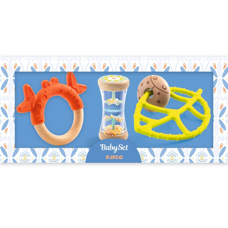 Hochet Teether - wood silicone Set