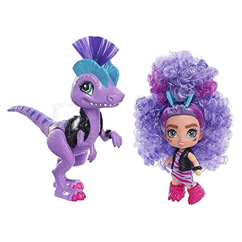 Rebel Tot Doll - 3.5 Inch Curly Purple Hair Dinosaur