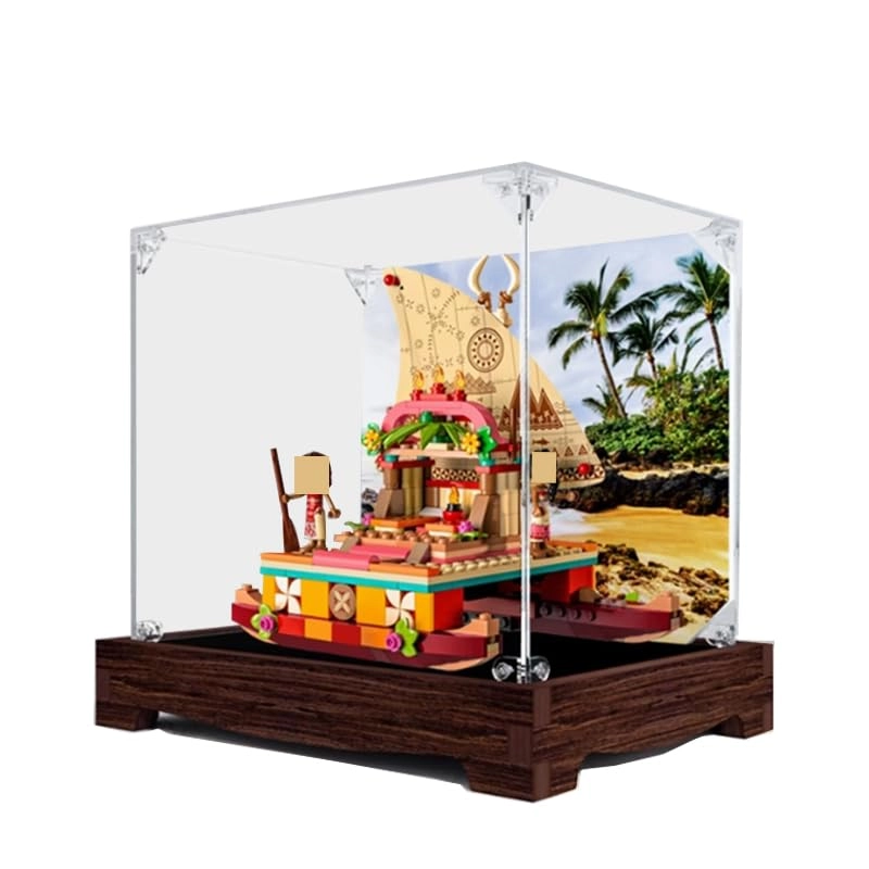 Clear Acrylic Display Case (43210) - 9.05x6.69x7.87in. Black Bottom+background