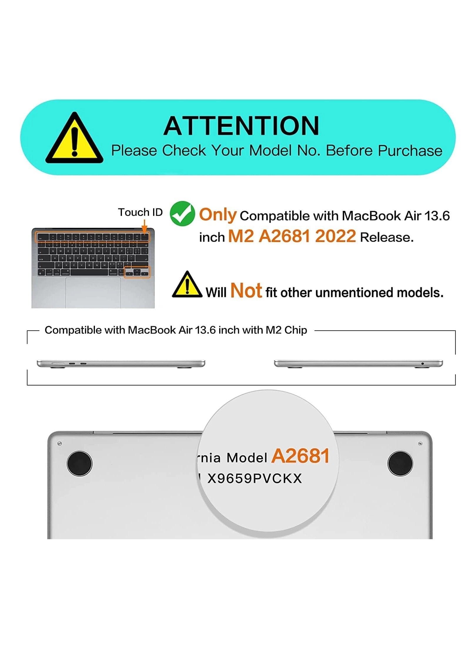 Case for MacBook Air 13.6-Inch (2022, 2023)