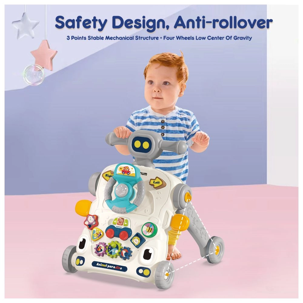 3-in-1 Baby Walker - Musical Keyboard Learning Table Mode