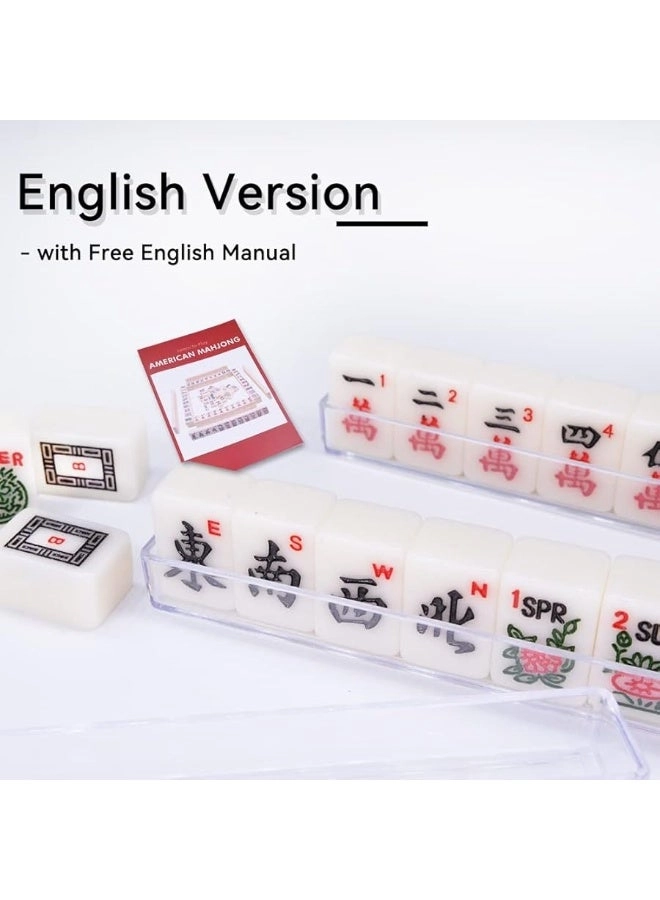 Travel Mini American Mahjong Set - 166 White Tiles Includes Jokers Panda Bag