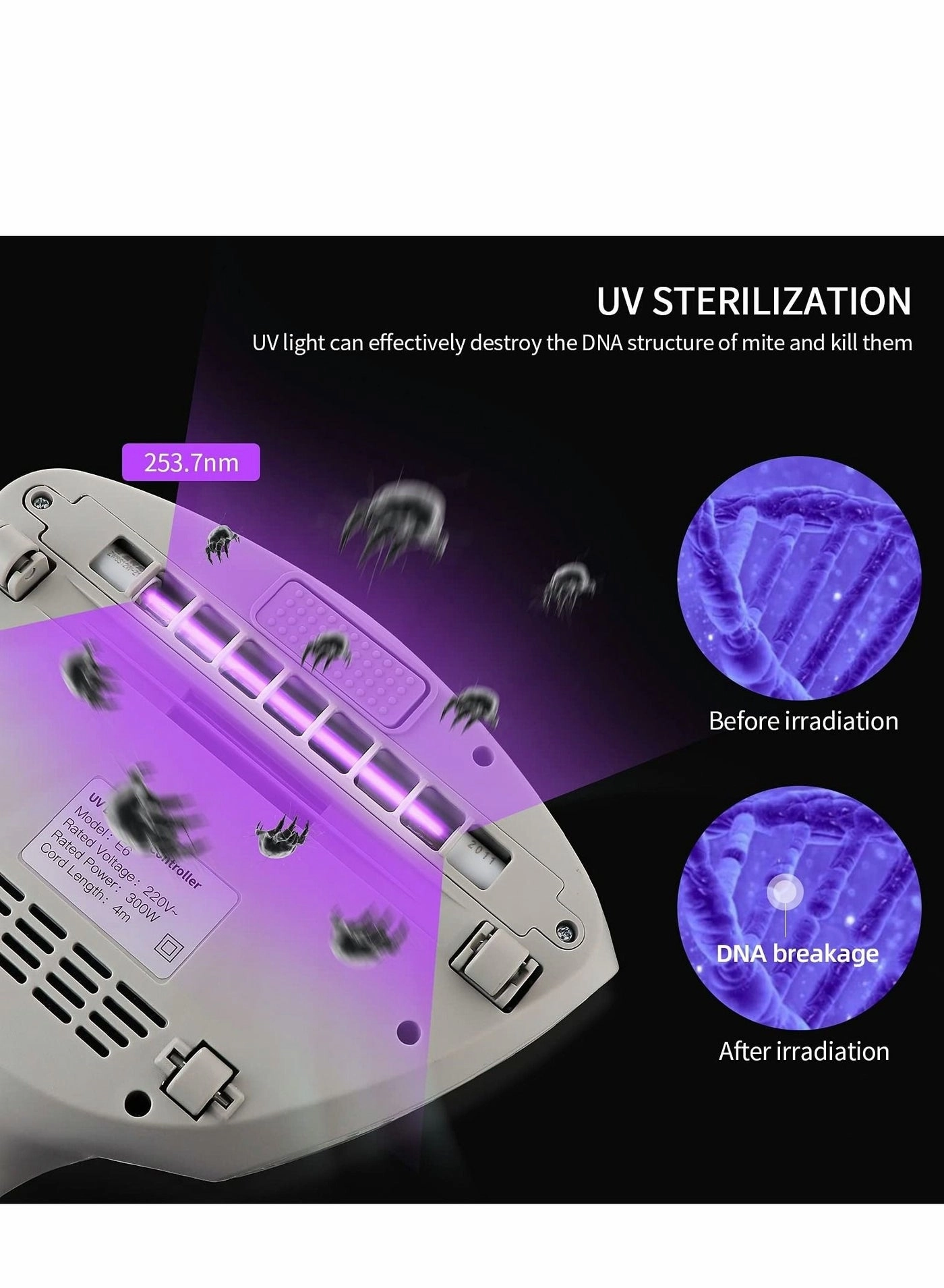 Mattress Vacuum Cleaner - 13Kpa Strong Suction Low Noise