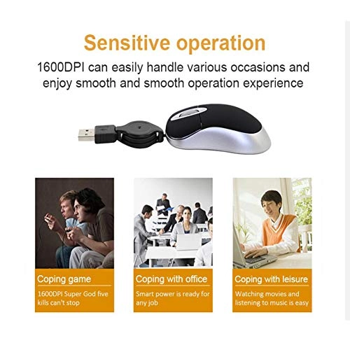 Mini Retractable Optical Mouse - Wired