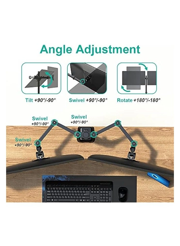 Dual LCD Monitor Desk Mount Stand - 2 27in