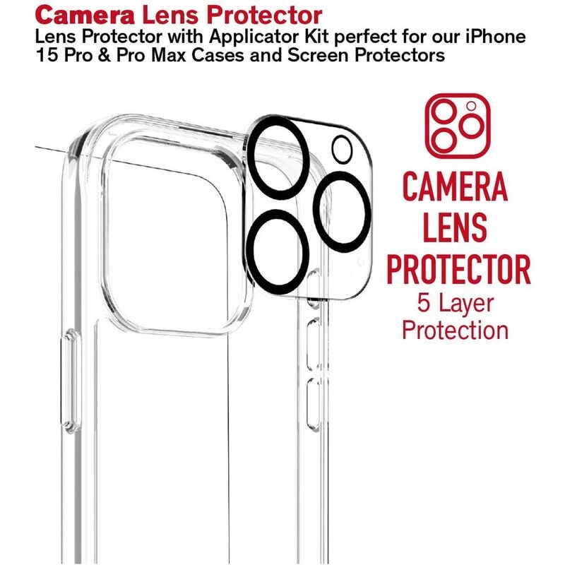 Lens Protector For iPhone 15 Pro & Pro Max - 9H tempered glass 5 Layer Protection 2 Year warranty