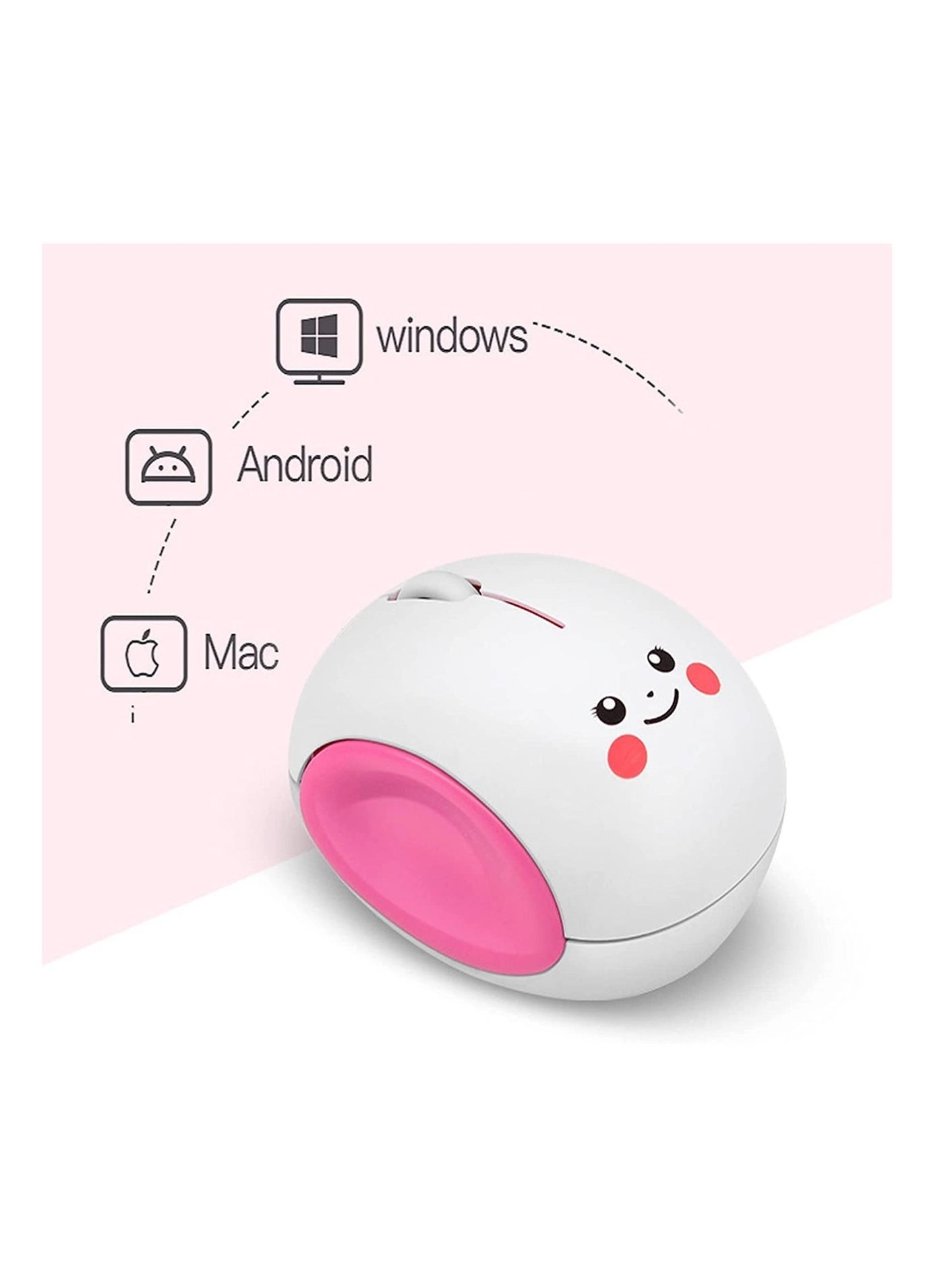 Smiley Bun Egg Shape Cartoon Mouse - Wireless