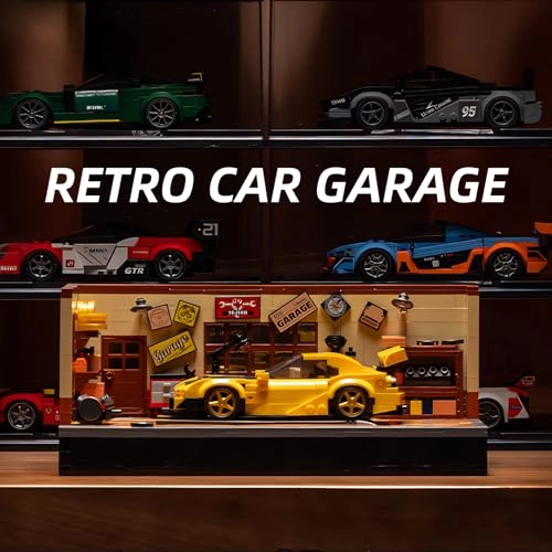 Retro Garage Building Set - Compatible with 8-Stud Chassis