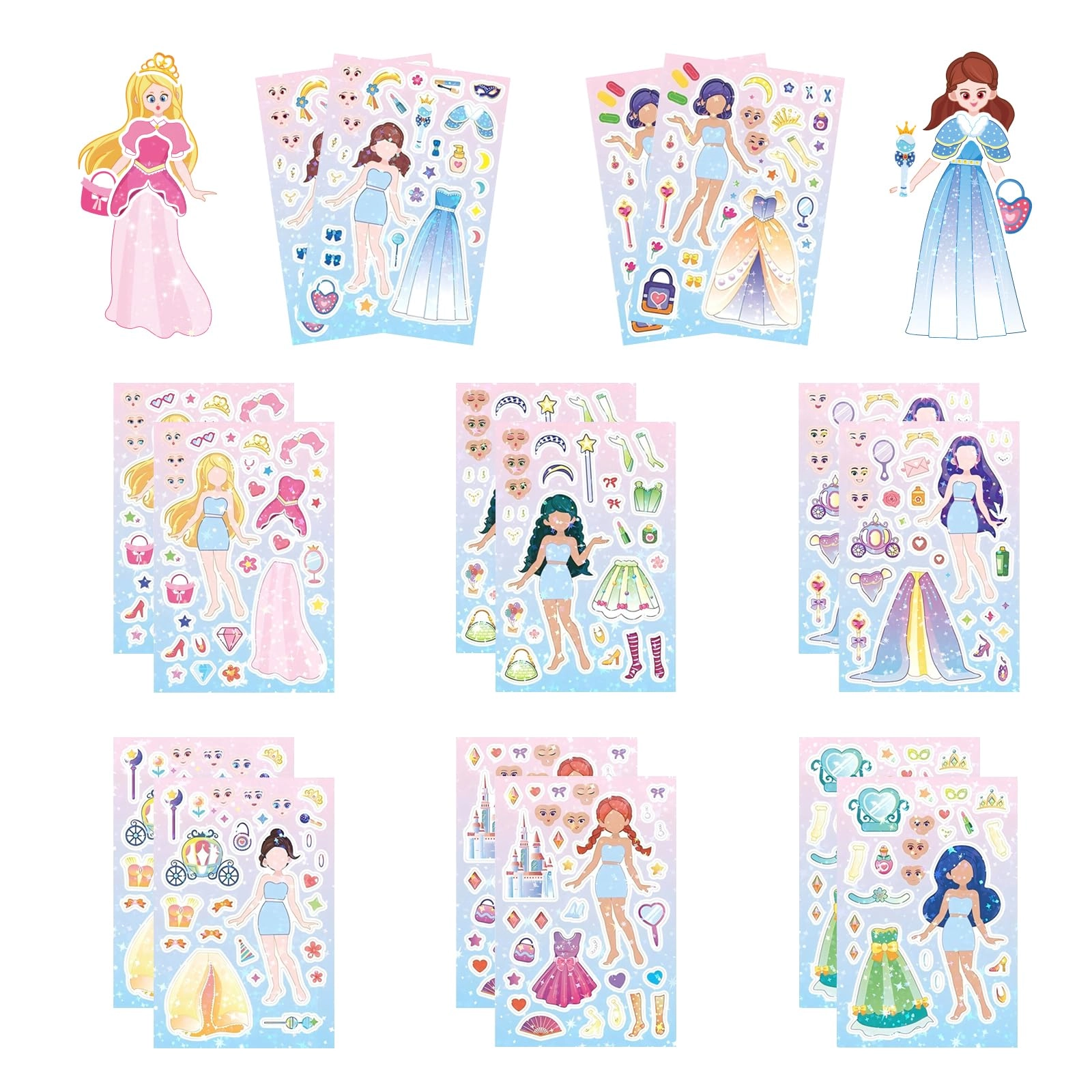 segxn Shining Princess Activity Sticker Book 16 pcs