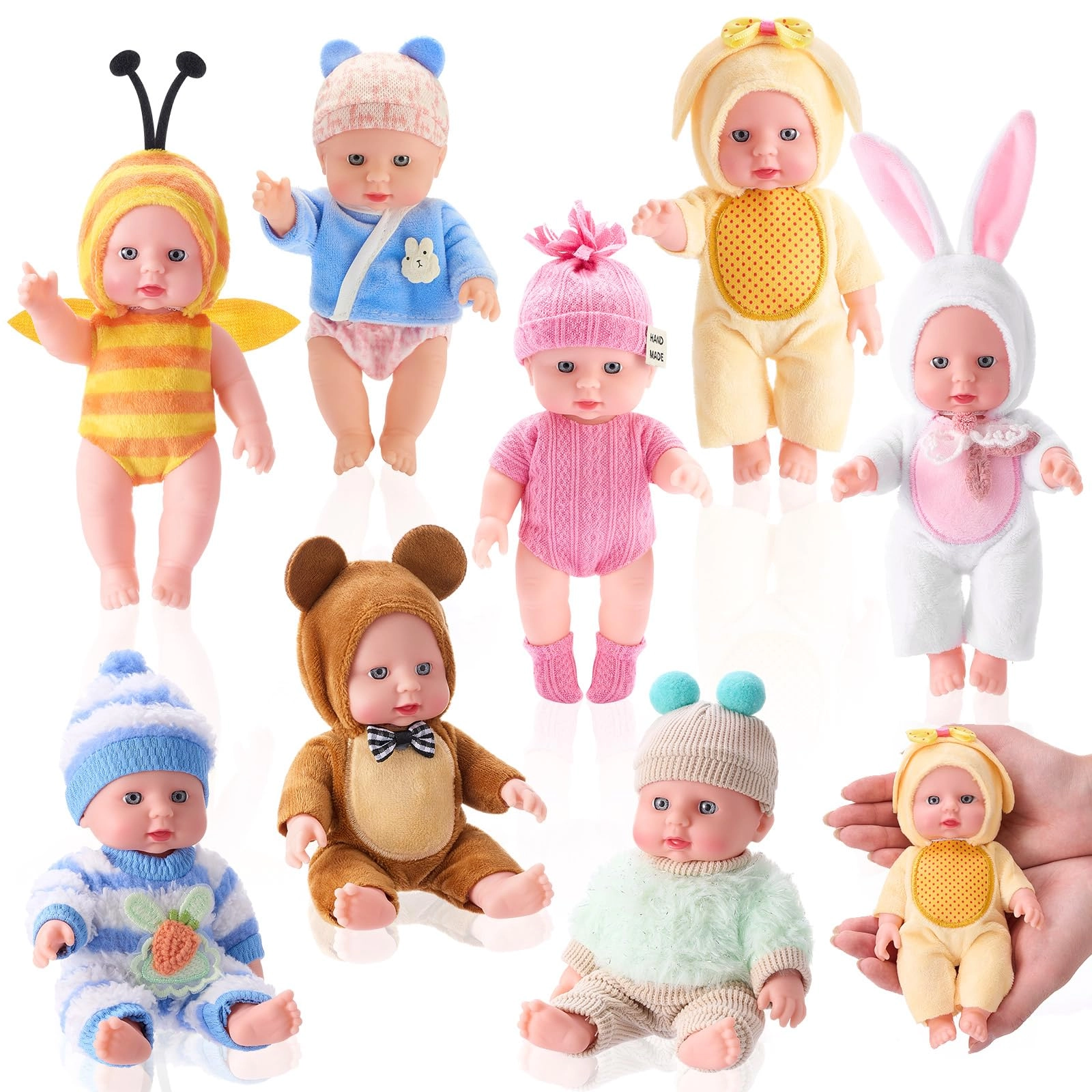 Halloscume Reborn Baby Doll - 8 Pcs 7 Inch Ages 3+ Gift Set