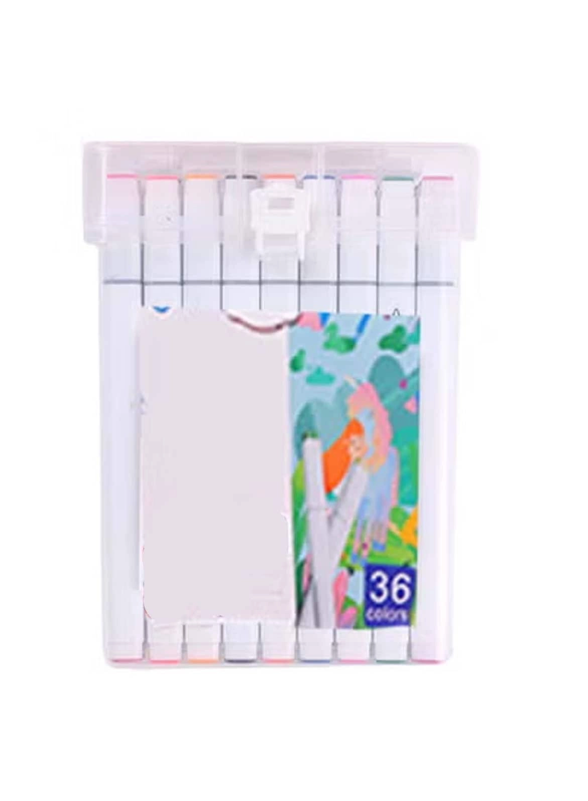 Mumzar Double-Headed Soft Oily Marker Set - 36 Colors dual-tip