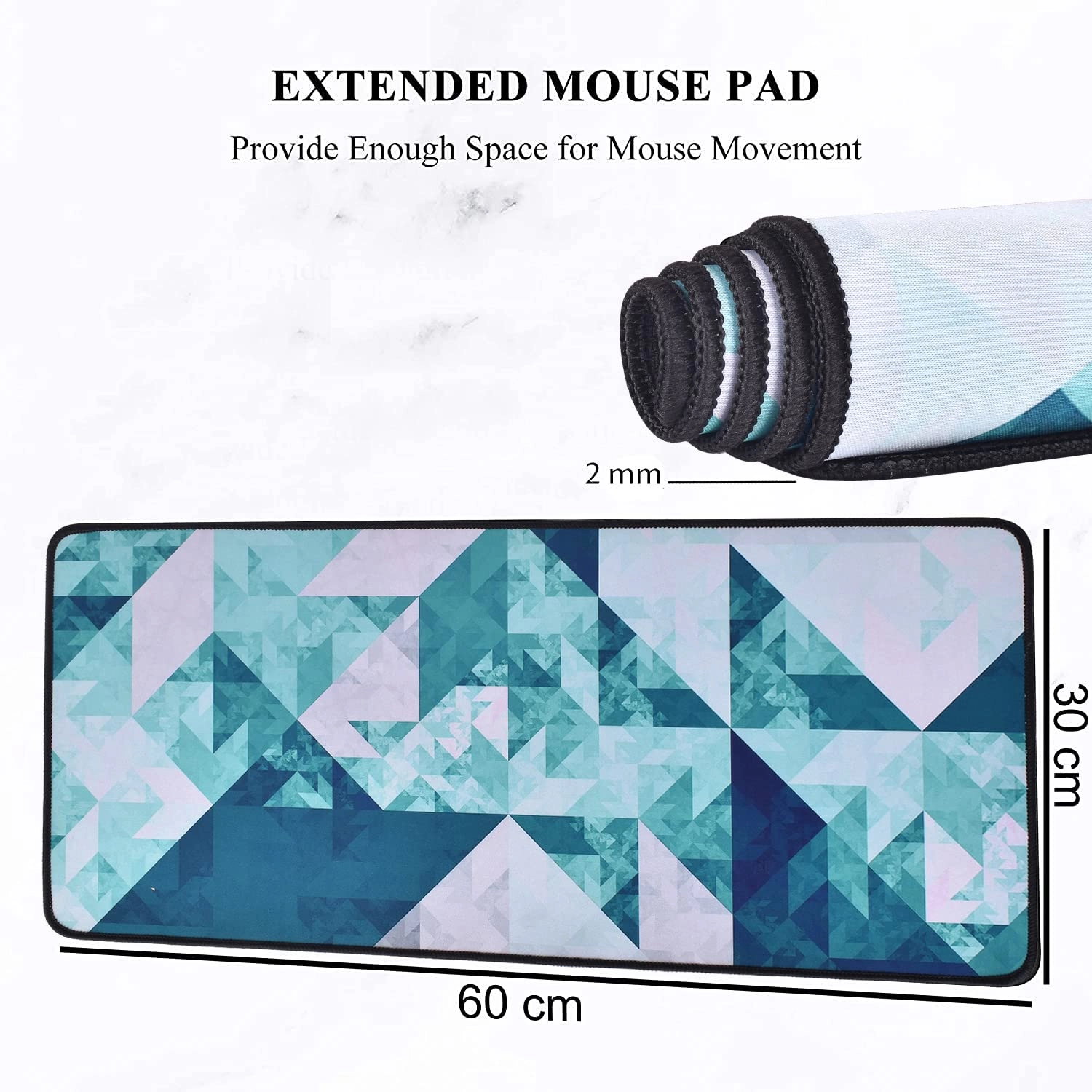 Extended L Rubber Gaming Mouse Pad - 60x30 cm