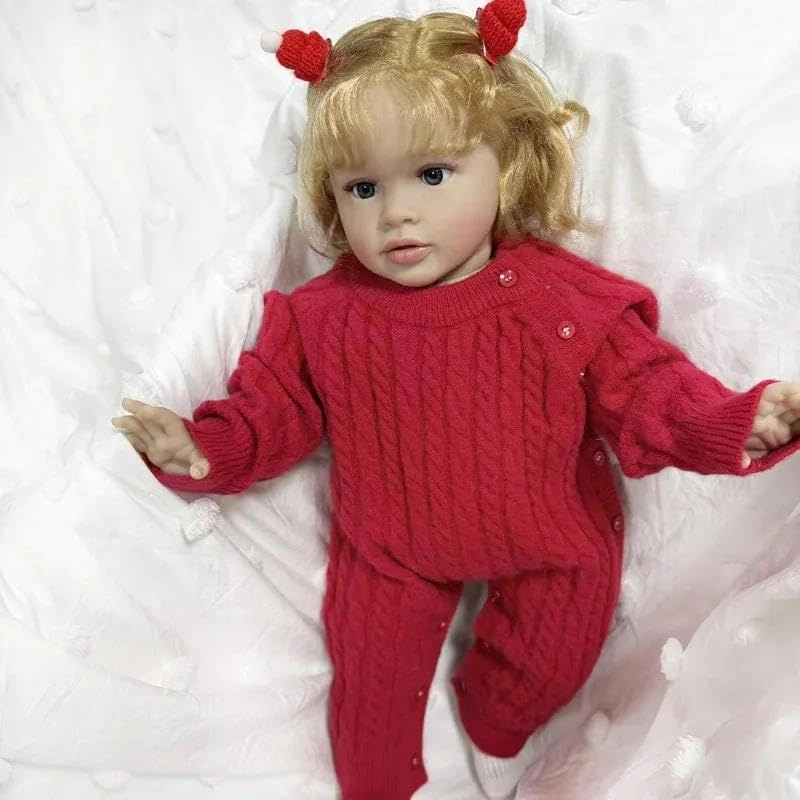 Pippa Reborn Baby Doll - 26 inch Cotton Vinyl Hand-rooted Curly Hair Ages 3+