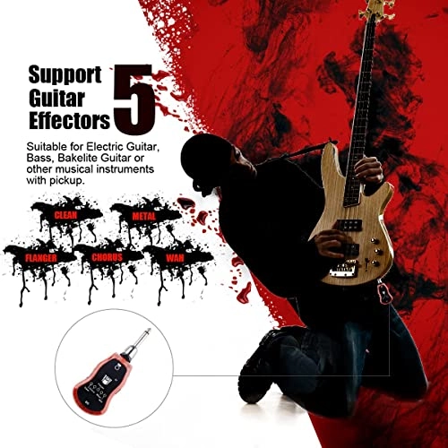 Guitar Headphone Amp - Bluetooth Rechargeable 5 Effects