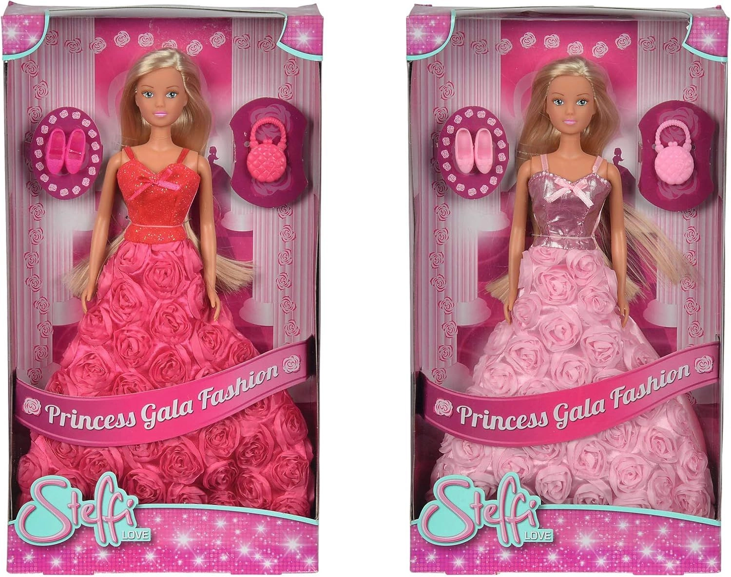 Steffi Love Princess Gala Fashion Doll - 29 cm Rose-embroidered dress Ages 3+