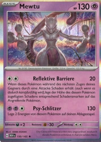 Pokemon Mewtu MEW 150-151 - German