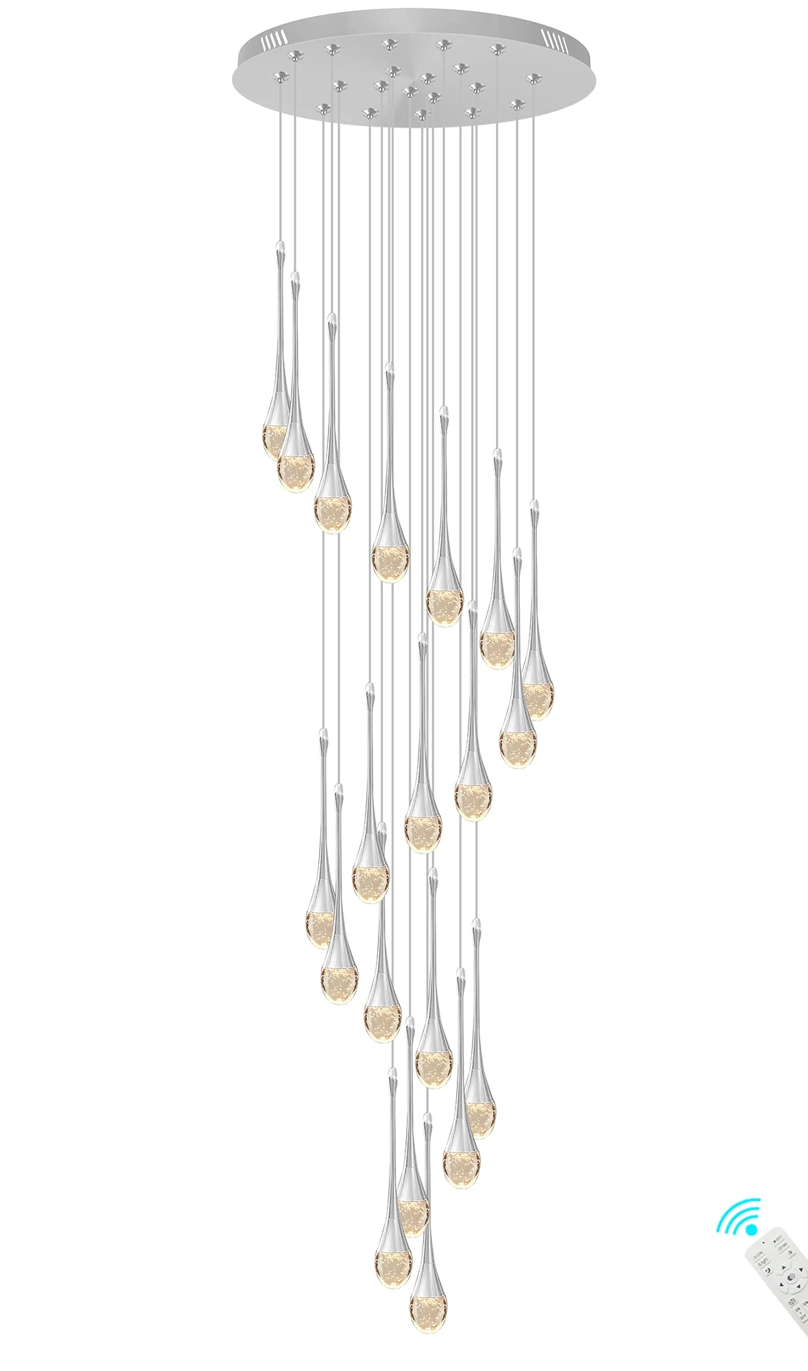 ZenithBeam Spiral Stair Pendant Chandelier - 138''/350cm