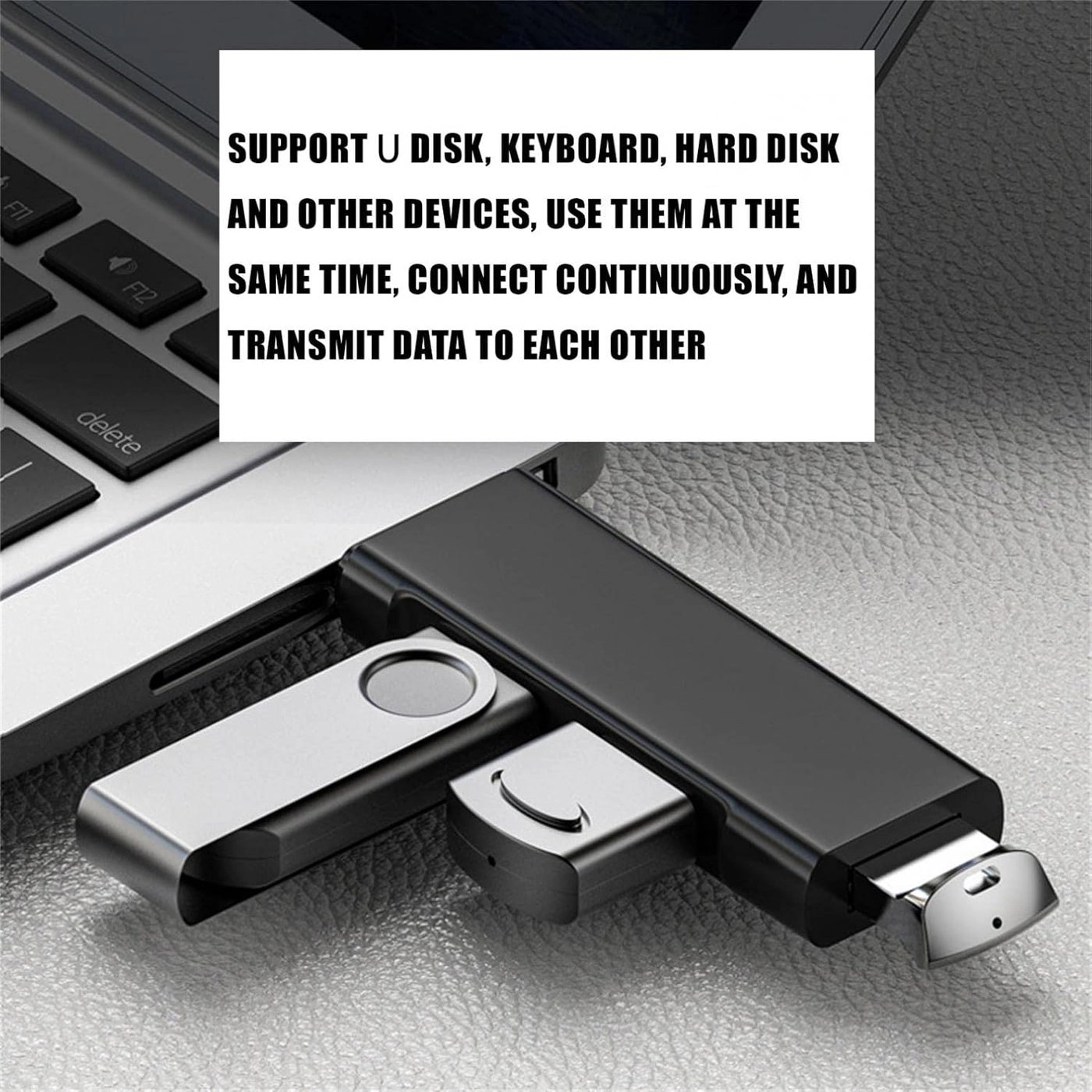 USB C Hub Multiport Adapter - 3 Port USB 3.0 Black