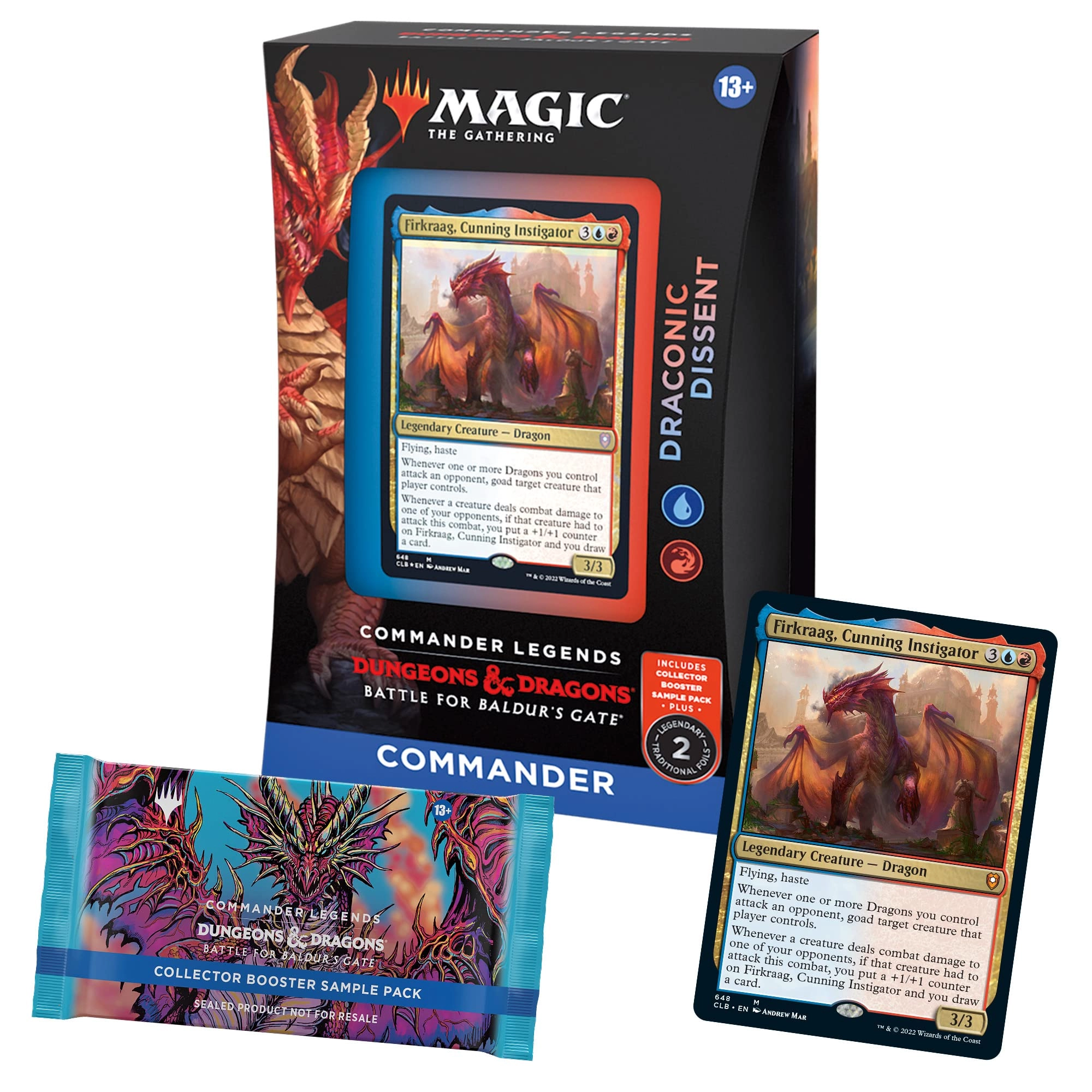 Magic: the Gathering Draconic Dissent - 100-card + Collector Booster Sample Pack - 2-card
