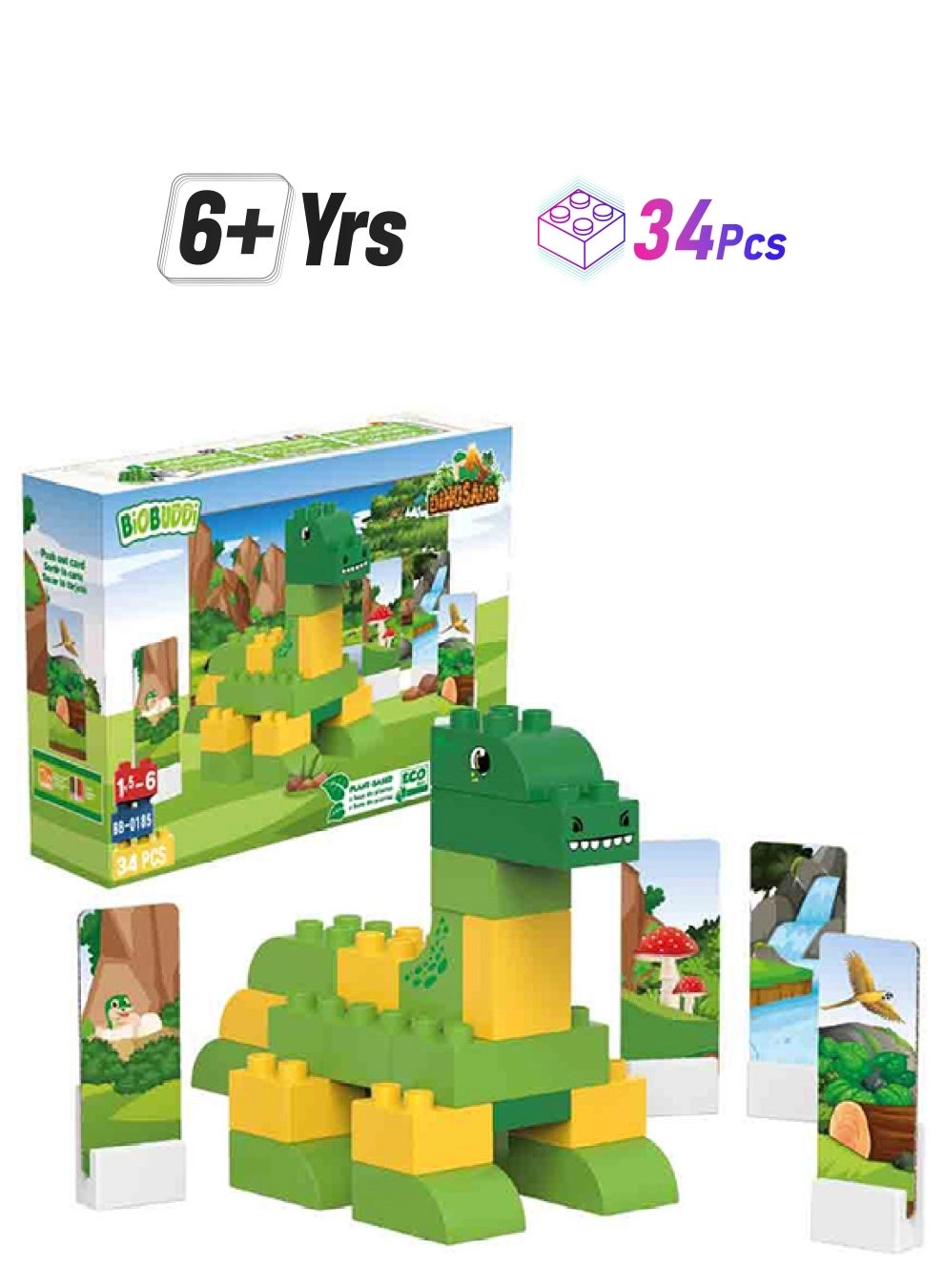 BiOBUDDi BB-0185 - Dinosaur Brontosaurus 34pcs