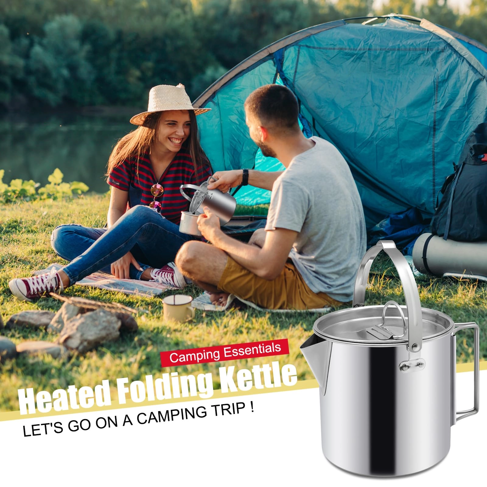 Camping Tea Kettle - 1pc 1.2L