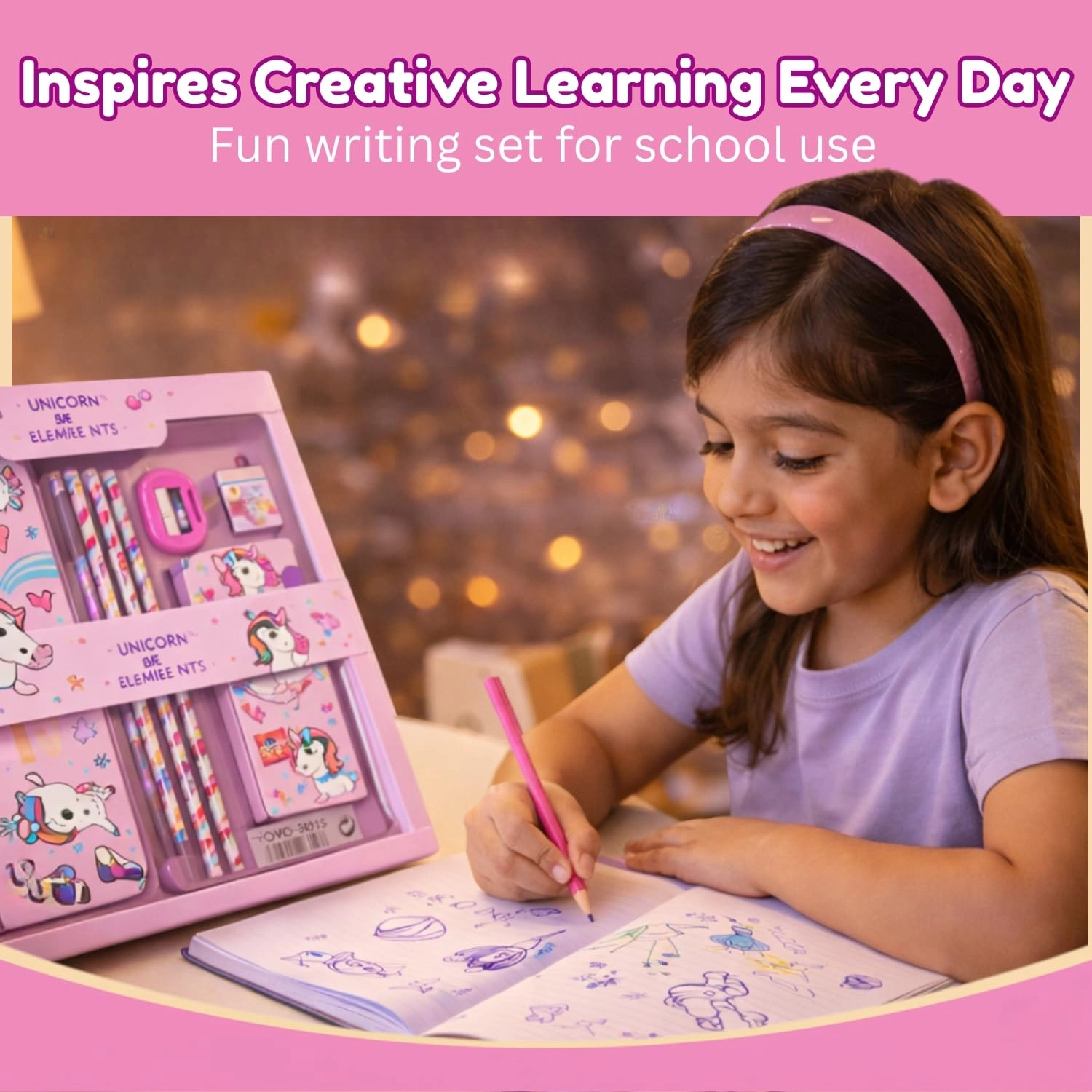 Unicorn-Themed Stationery Set - 12 piece(s)