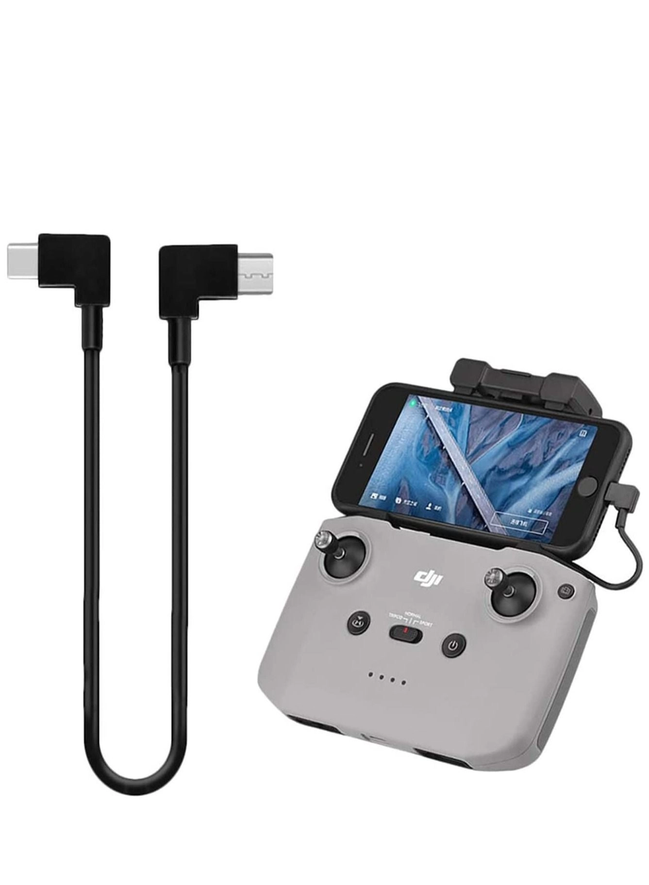 Captaintech Standard Cable USB-C to Micro-USB 0.3m 90-Degree