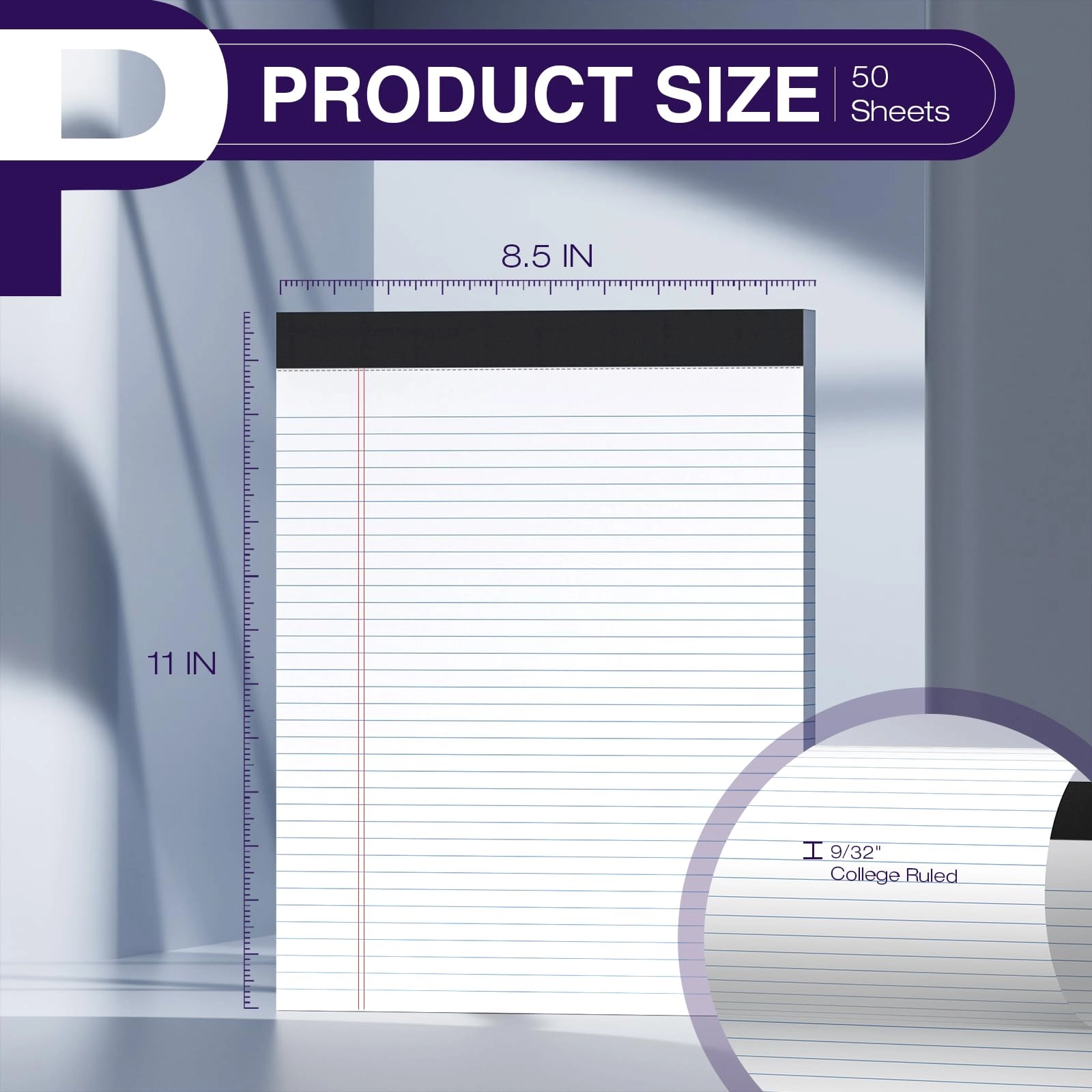 Legal Pad 8.5 x 11 - Lined 50 Sheets