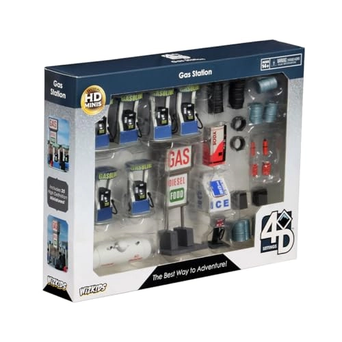 4D Setting: Gas Station - Pre-Painted RPG Miniatures Scenery Set