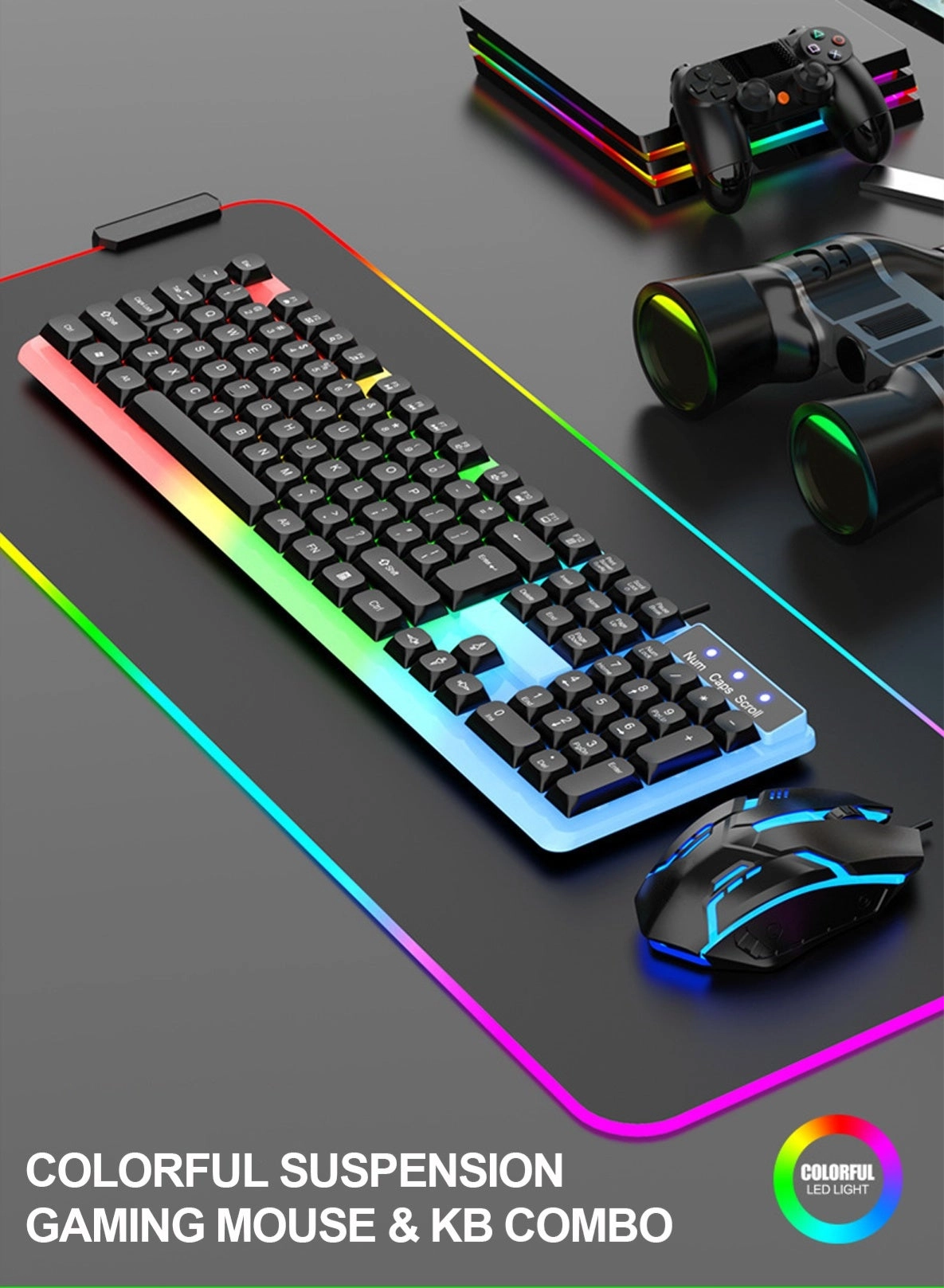 LOOPITYS Gaming Keyboard + Gaming Mouse - Wired