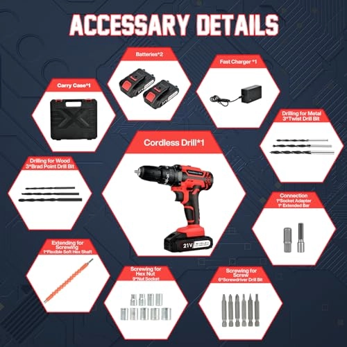 Cordless Drill Driver - 21V 2.0Ah