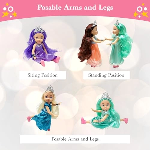 Belle of the Ball Princess Dolls - 6pc 5.5" Caucasian Ages 3+