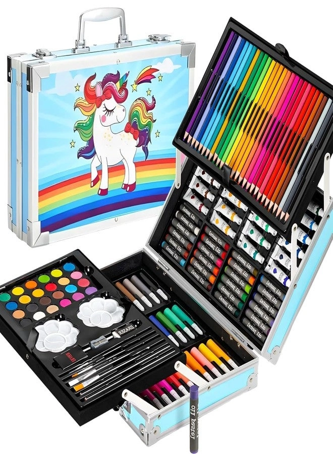 Corslet Art Set - 145-Piece Oil Pastels Watercolors Sketch Pens Color Pencils