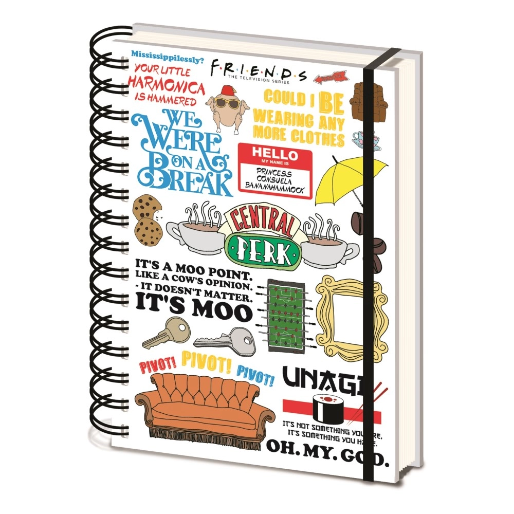 PYRAMID POSTERS Friends The One With The Quotes A5 Spiral - Lined 100 Pages