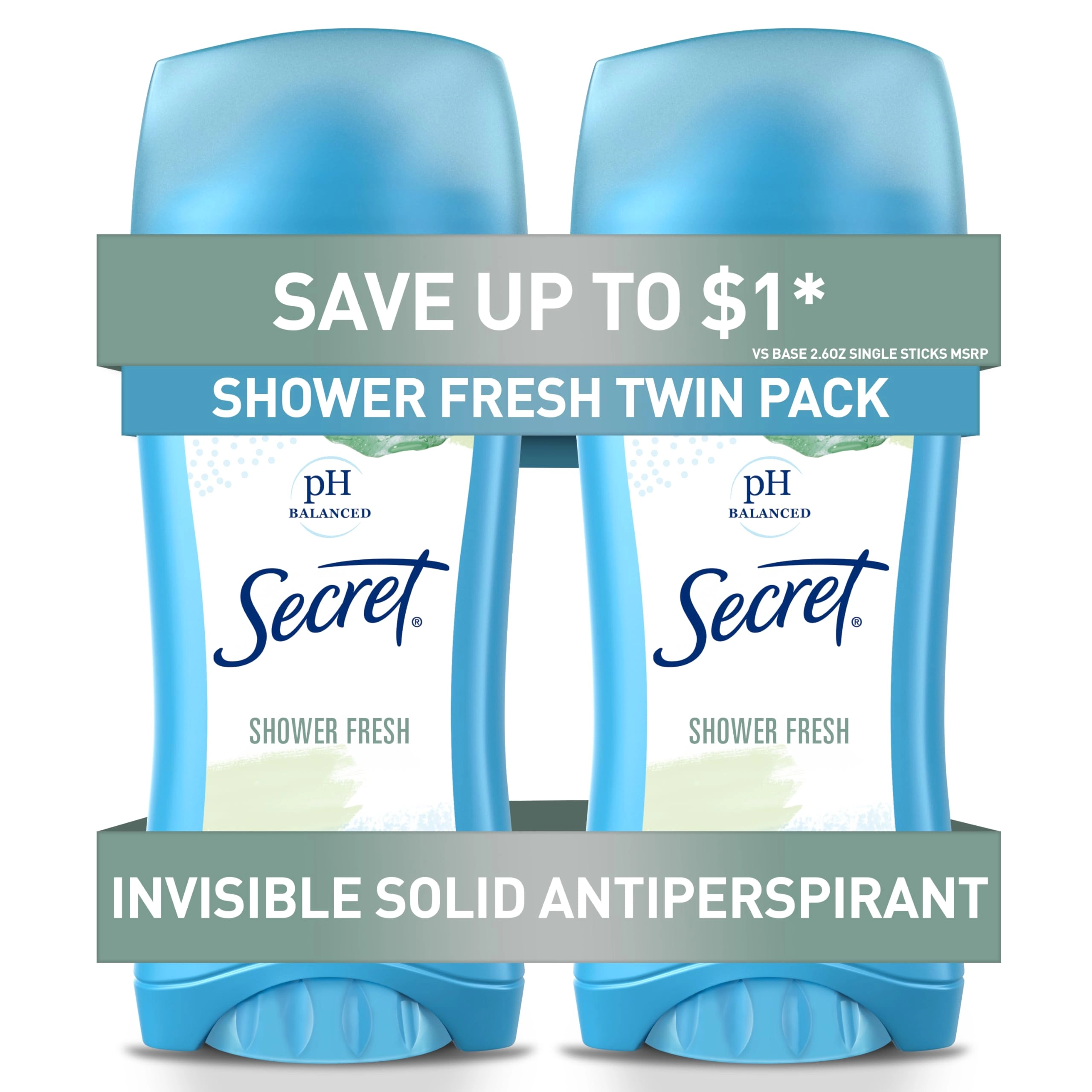 pH Balanced Antiperspirant/Deodorant - Shower Fresh 73 g Twin Pack