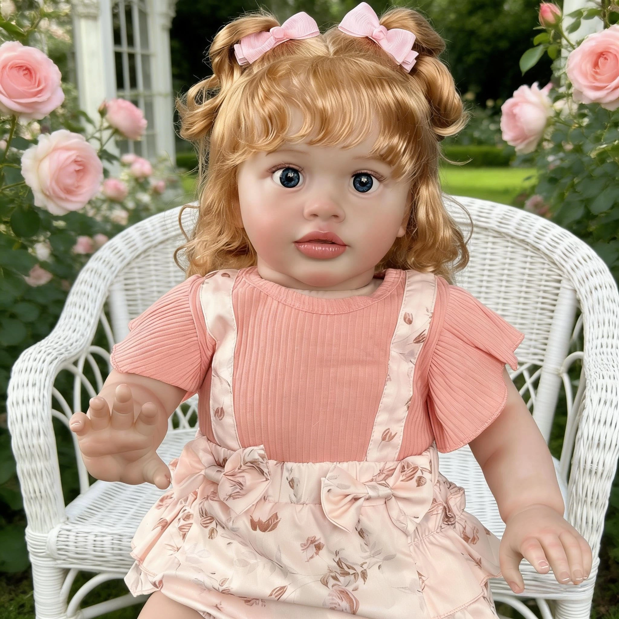 Pippa Reborn Baby Doll - 26 inch Cotton Vinyl Hand-rooted Curly Hair Ages 3+