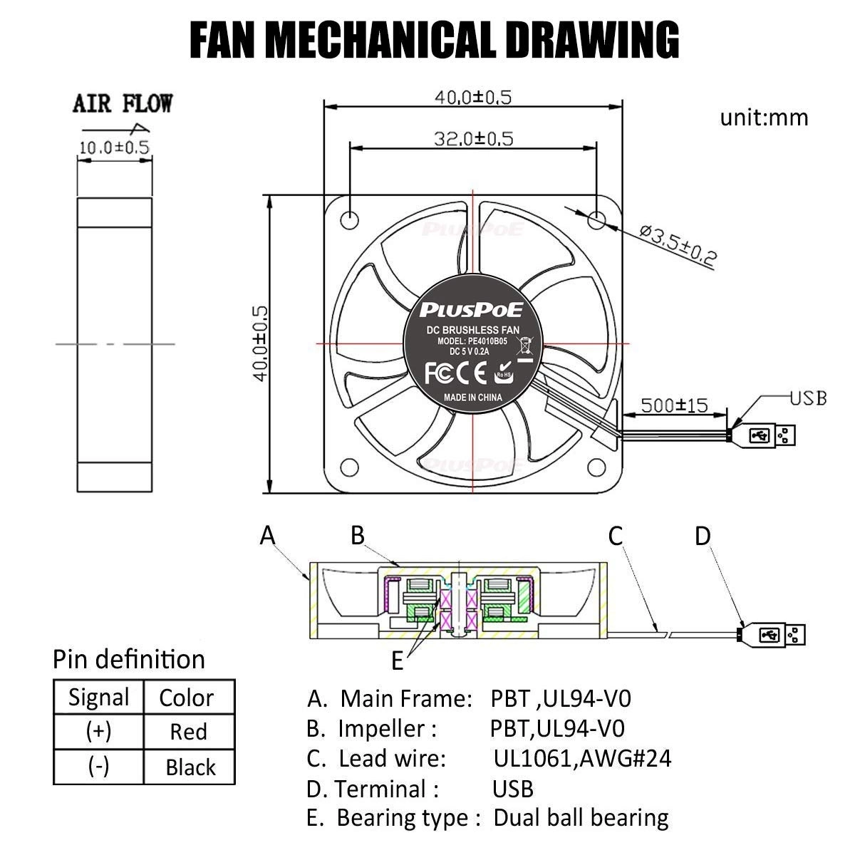 Small Computer Fan - 2-Pack 40mm