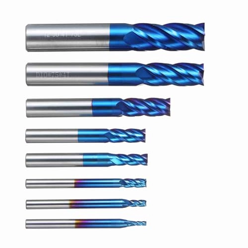 4 Flute End Mill Bits Set - 5/32 inch to 5/16 inch 5/16in, 1/4in, 3/16in, 5/32in, 1/8in 8pcs