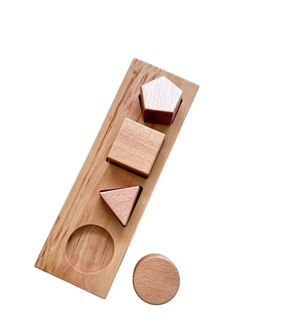 Wooden Shapes Board - Suitable for 12 months and above 6 Pcs