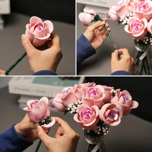 Toy Building Set - Pink Flowers 1 pcs