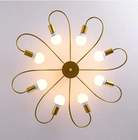 151 Chandelier - 8 E27 Golden and Black