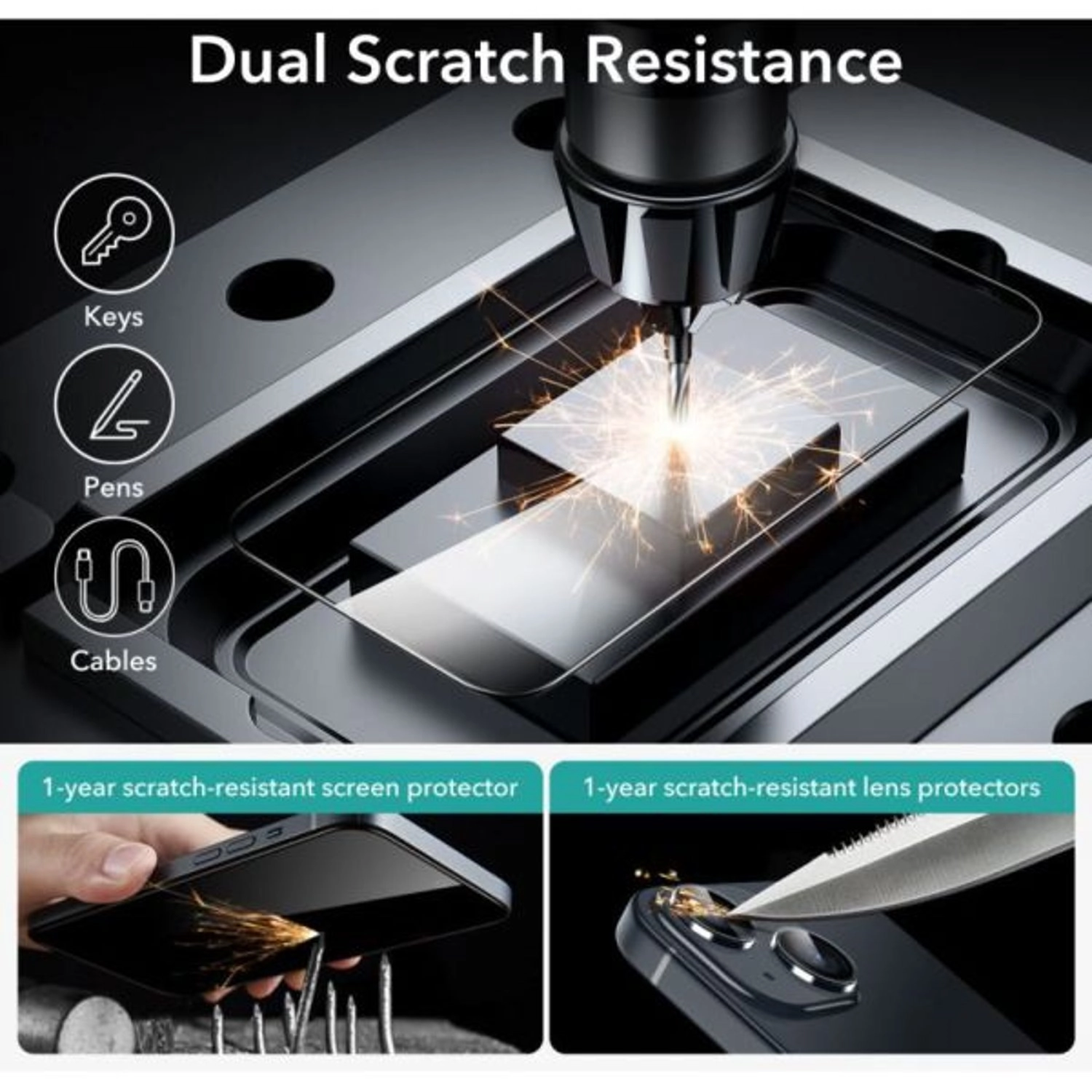 Clear Tempered Glass Screen Protector for iPhone 15 Pro Max